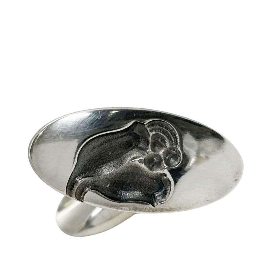 Georg Jensen（ジョージ ジェンセン） カフス チューリップ彫刻 925