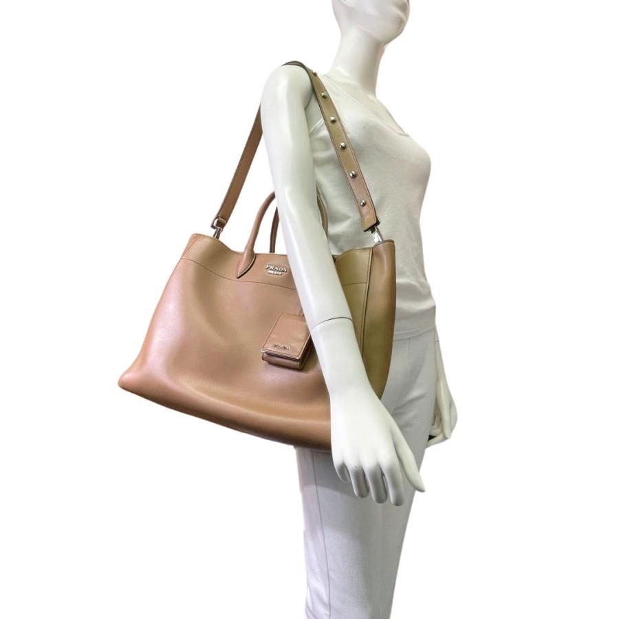 PRADA プラダ 2WAYトートバッグ カーフレザー キャラメル 1BG041