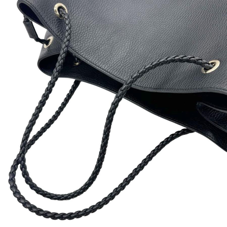 GUCCI（グッチ） トートバッグ ロゴ レザー ブラック 380118