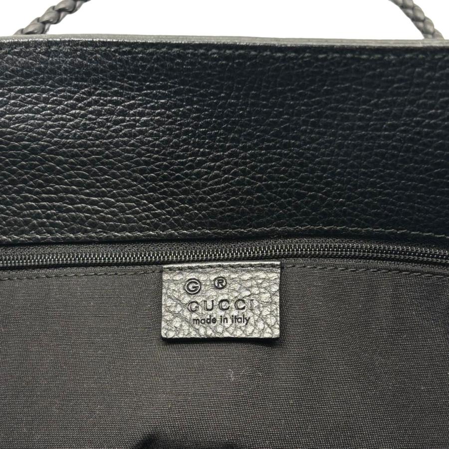 GUCCI（グッチ） トートバッグ ロゴ レザー ブラック 380118