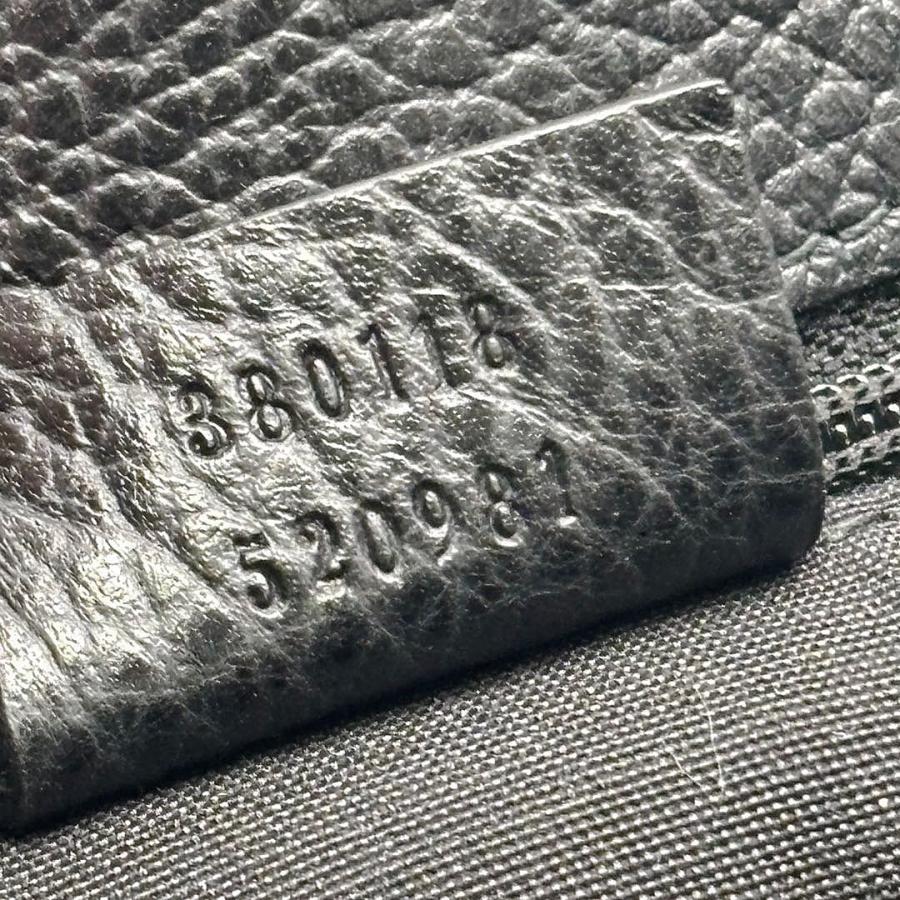 GUCCI（グッチ） トートバッグ ロゴ レザー ブラック 380118