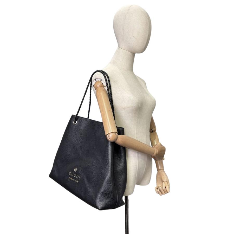 GUCCI（グッチ） トートバッグ ロゴ レザー ブラック 380118