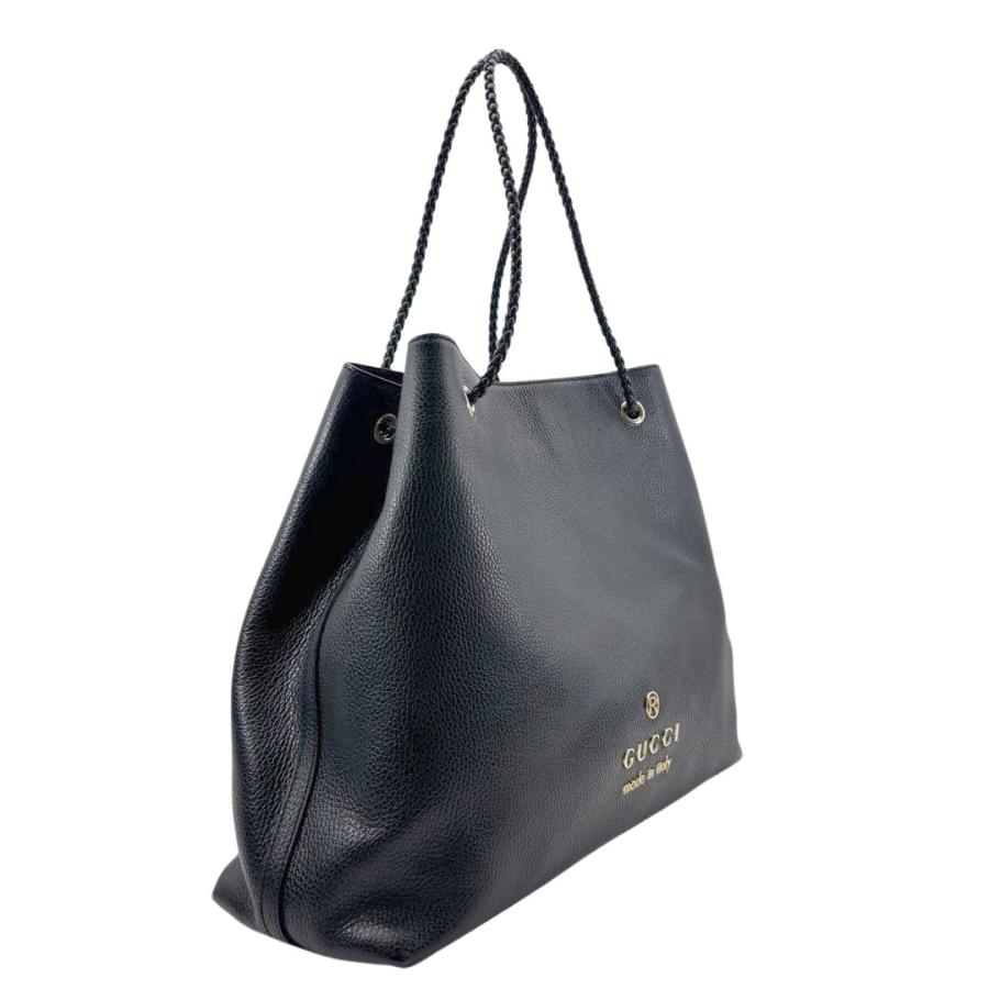GUCCI（グッチ） トートバッグ ロゴ レザー ブラック 380118