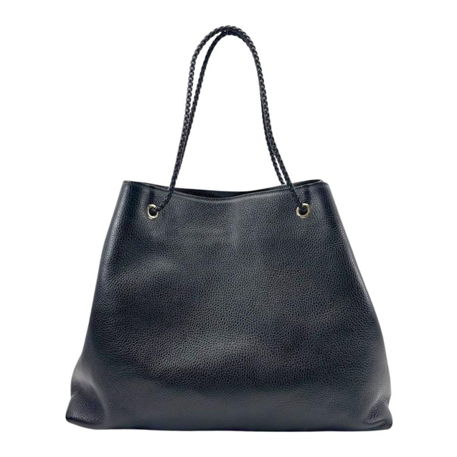 GUCCI（グッチ） トートバッグ ロゴ レザー ブラック 380118
