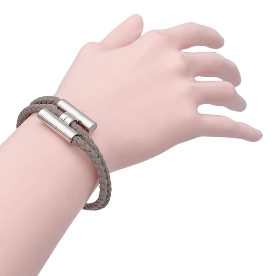 HERMES（エルメス） レザーブレスレット トゥルニ トレッセ 二重巻き