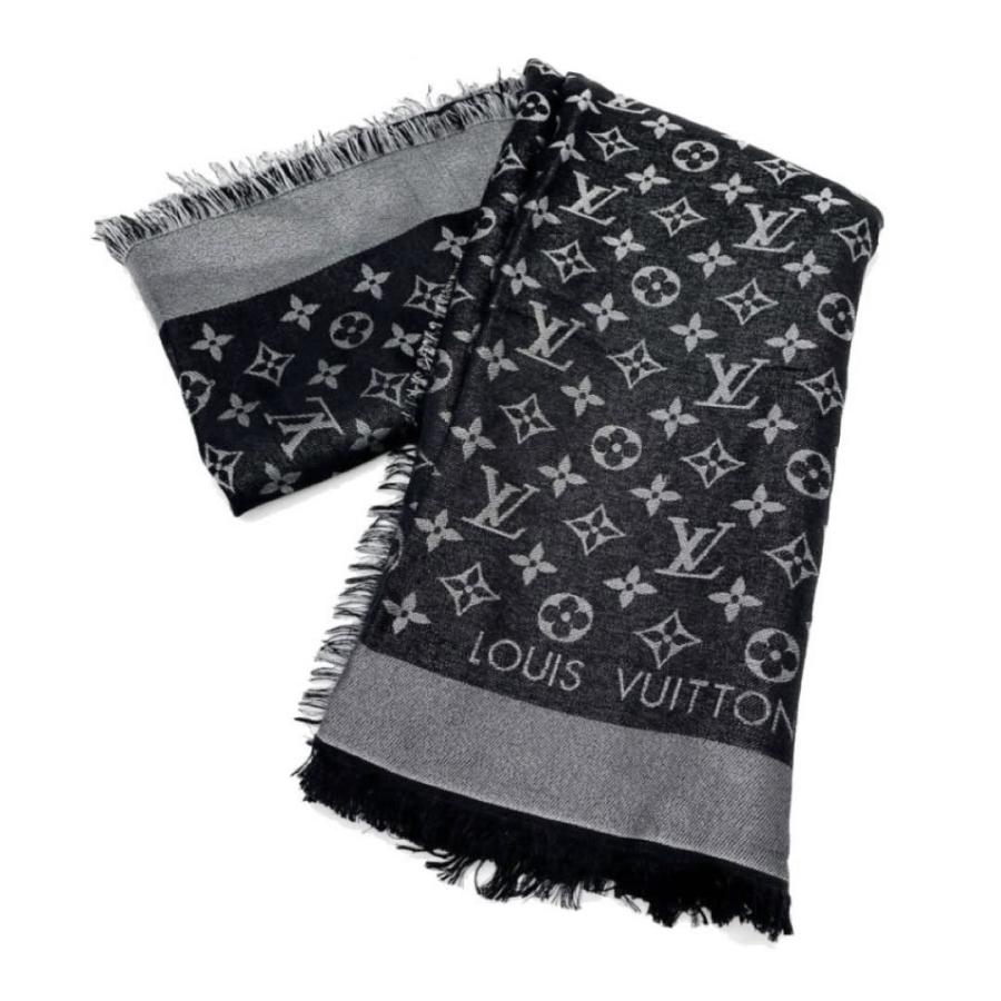 ルイヴィトンショールモノグラムシャインノワールシルク