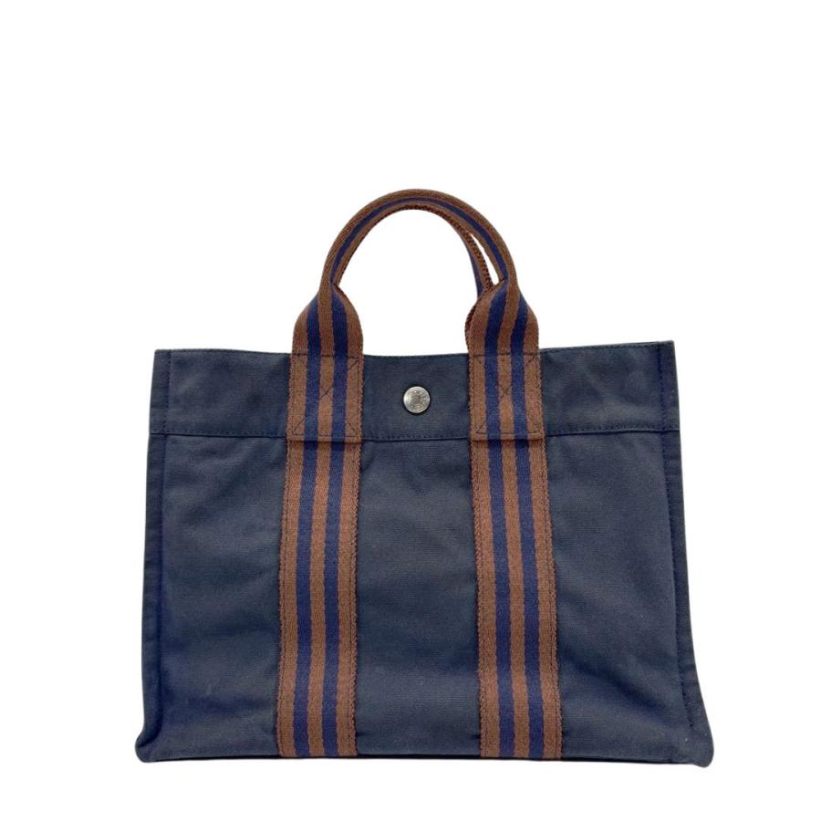 エルメス HERMES 希少カラー！フールトゥ　PM　ハンドバッグ　ネイビー HERMES（エルメス） トートバッグ フールトゥPM キャンバス ネイビー