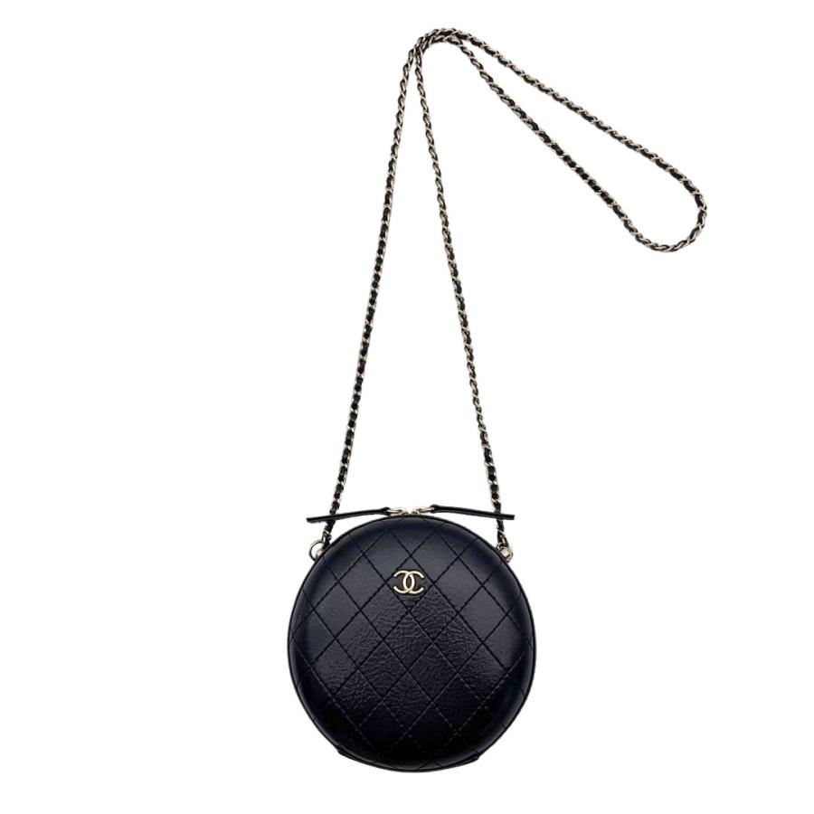★5月特別価格★CHANEL ブラック ラウンド型ショルダーバッグ CHANEL（シャネル） ラウンド型ショルダーバッグ ポシェット