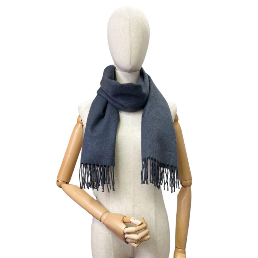 HERMES エルメス マフラー レクトヴェルソ ロゴ刺繍 カシミヤ100  