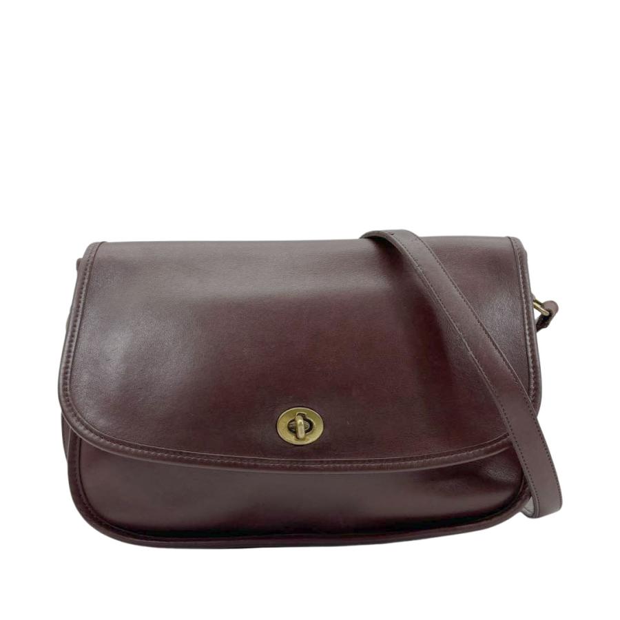 COACH オールドコーチ　ショルダーバック　ターンロック　ブラウン オールドコーチ ☆ USA製 ターンロック レザー ショルダーバッグ A4OK