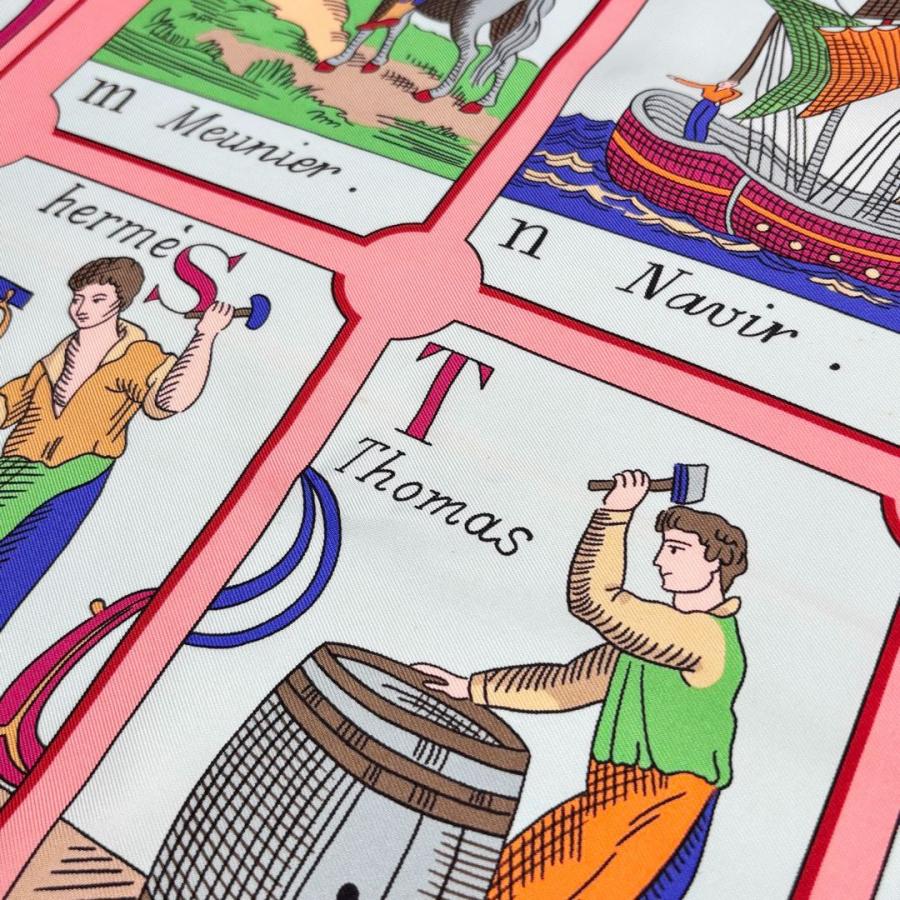 HERMES エルメス スカーフ カレ90 『L'ALPHABET DES METIERS(仕事の