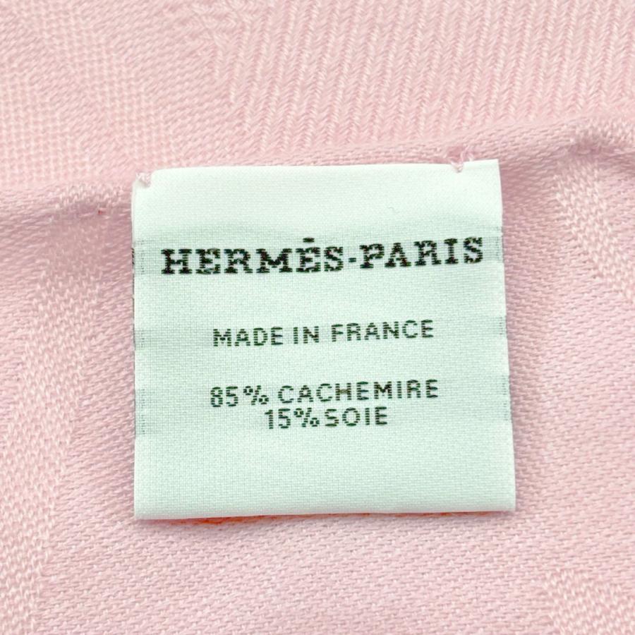 HERMES(エルメス) ストール(ショール)美品  ニューリブリス ピンク カシミヤ、シルク HERMES（エルメス） ショール ストール ニュー・リブリス ローズパール