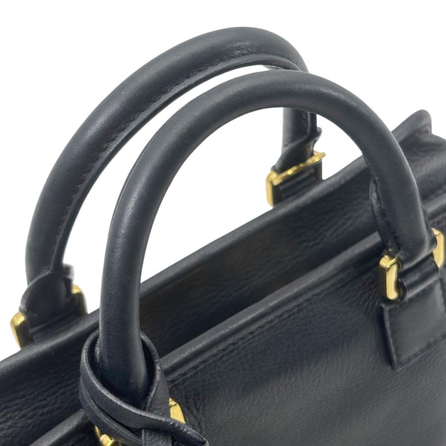 LOEWE（ロエベ） アマソナ23 ハンドバッグ レザー ブラック/ゴールド 