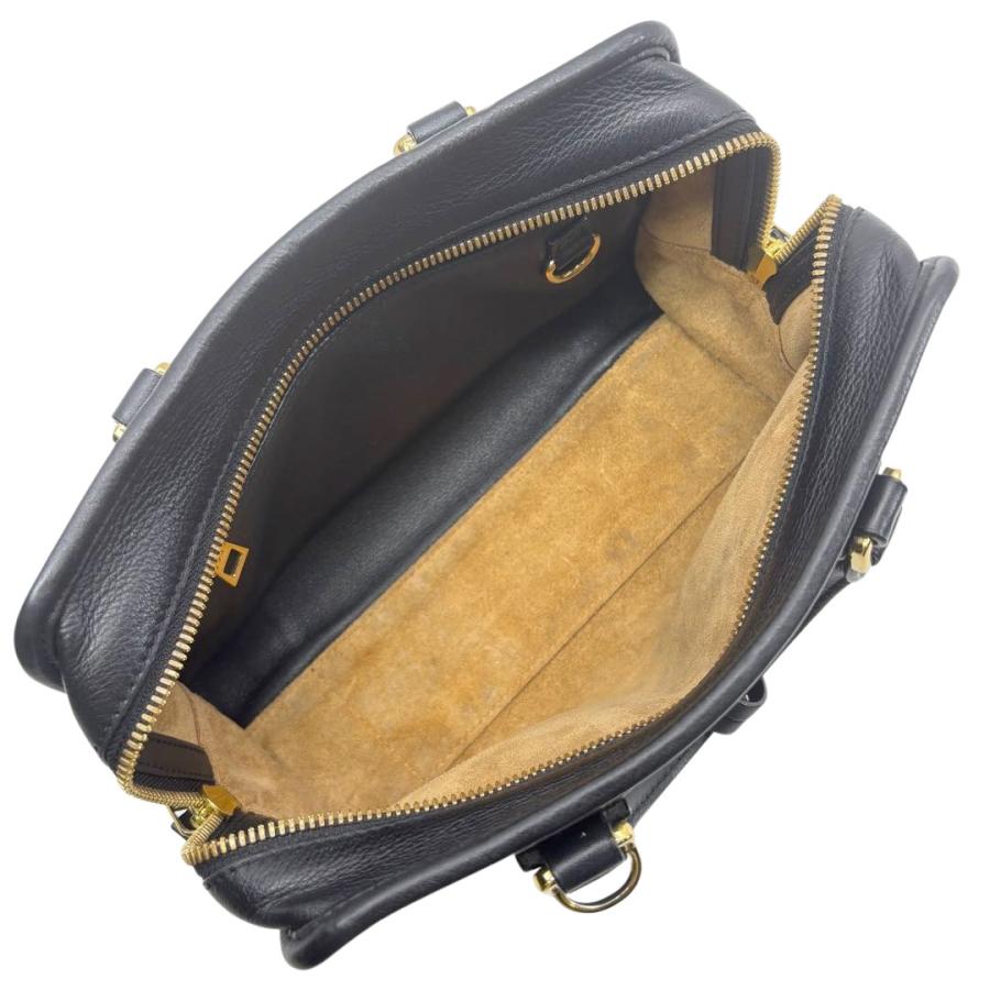 LOEWE（ロエベ） アマソナ23 ハンドバッグ レザー ブラック/ゴールド 