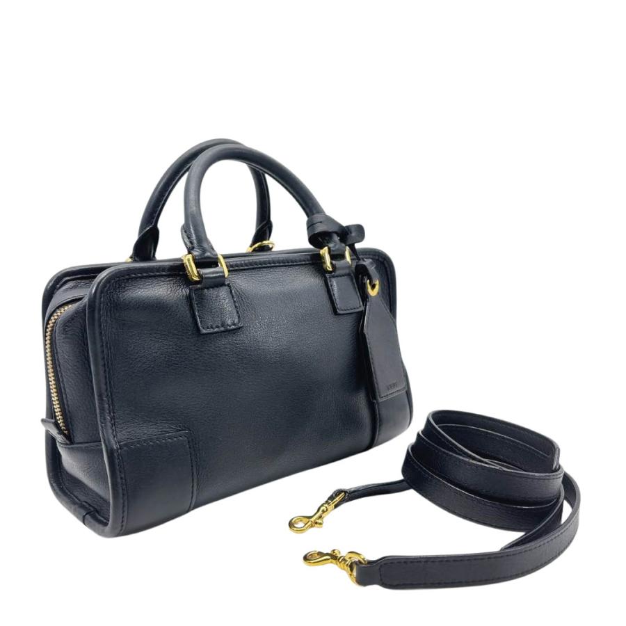 LOEWE（ロエベ） アマソナ23 ハンドバッグ レザー ブラック/ゴールド 