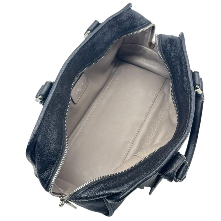 LOEWE（ロエベ） アマソナ28 ハンドバッグ レザー ブラック/シルバー
