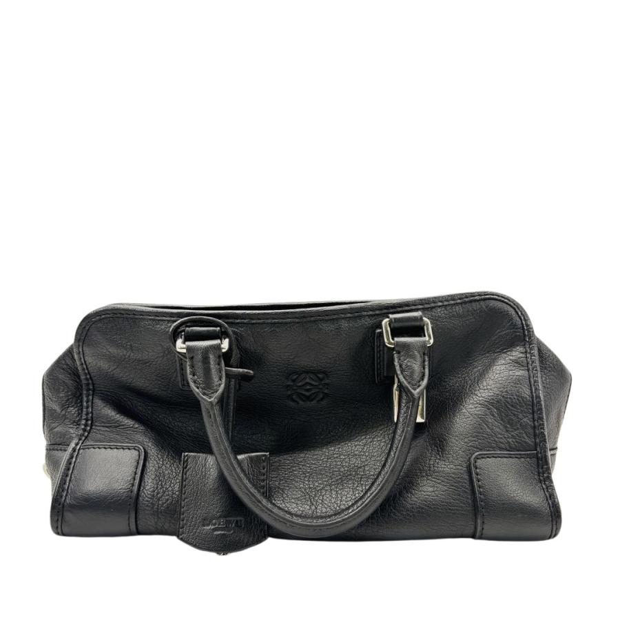 LOEWE（ロエベ） アマソナ28 ハンドバッグ レザー ブラック/シルバー