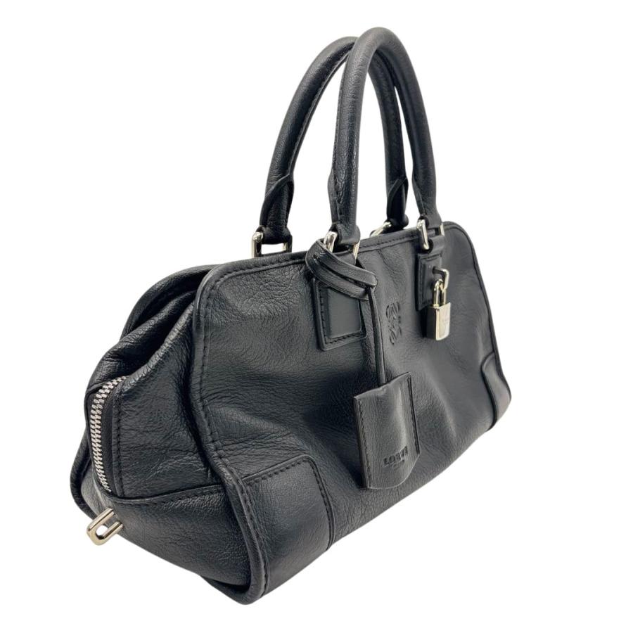 LOEWE（ロエベ） アマソナ28 ハンドバッグ レザー ブラック/シルバー