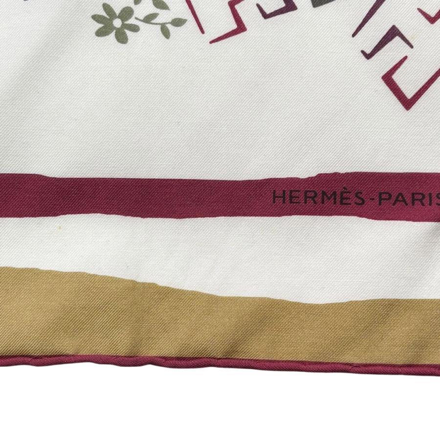 HERMES エルメス スカーフ カレ65 『Jardin de Calypso(カリプソの庭園)』 コットン/シルク ホワイト/マルチカラー | HERMES | 04
