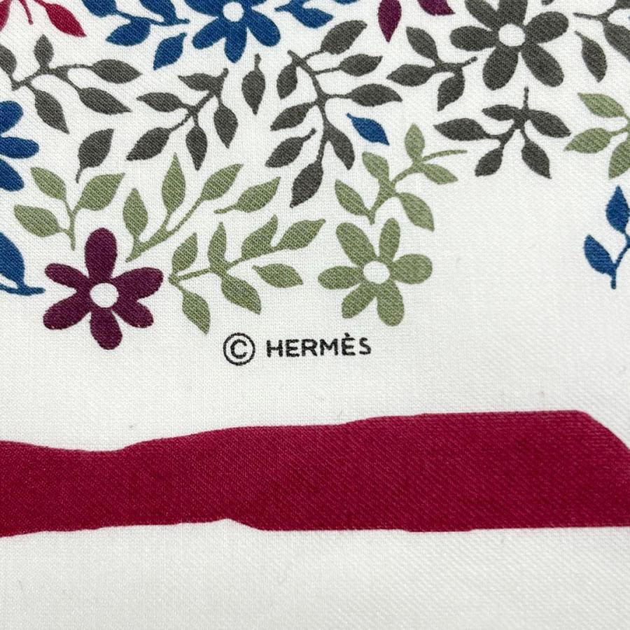 HERMES エルメス スカーフ カレ65 『Jardin de Calypso(カリプソの庭園)』 コットン/シルク ホワイト/マルチカラー | HERMES | 06