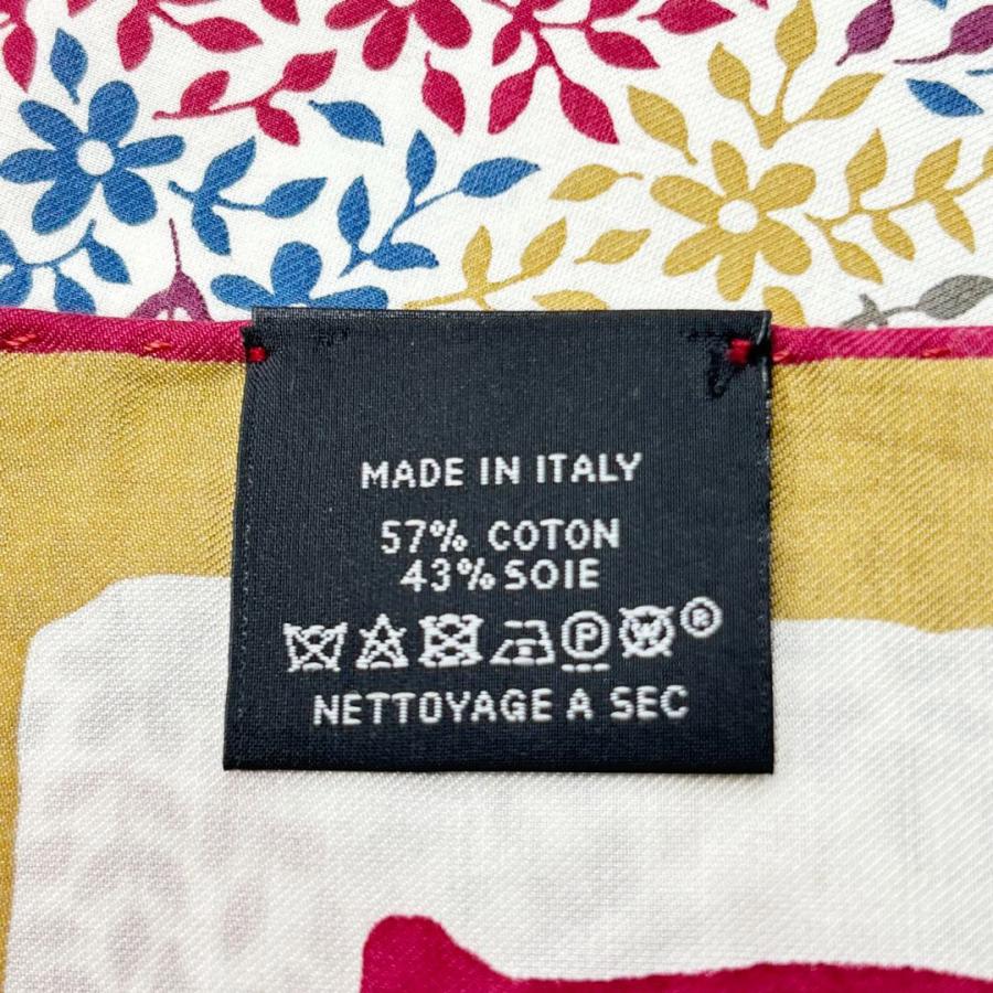 HERMES エルメス スカーフ カレ65 『Jardin de Calypso(カリプソの庭園)』 コットン/シルク ホワイト/マルチカラー | HERMES | 07