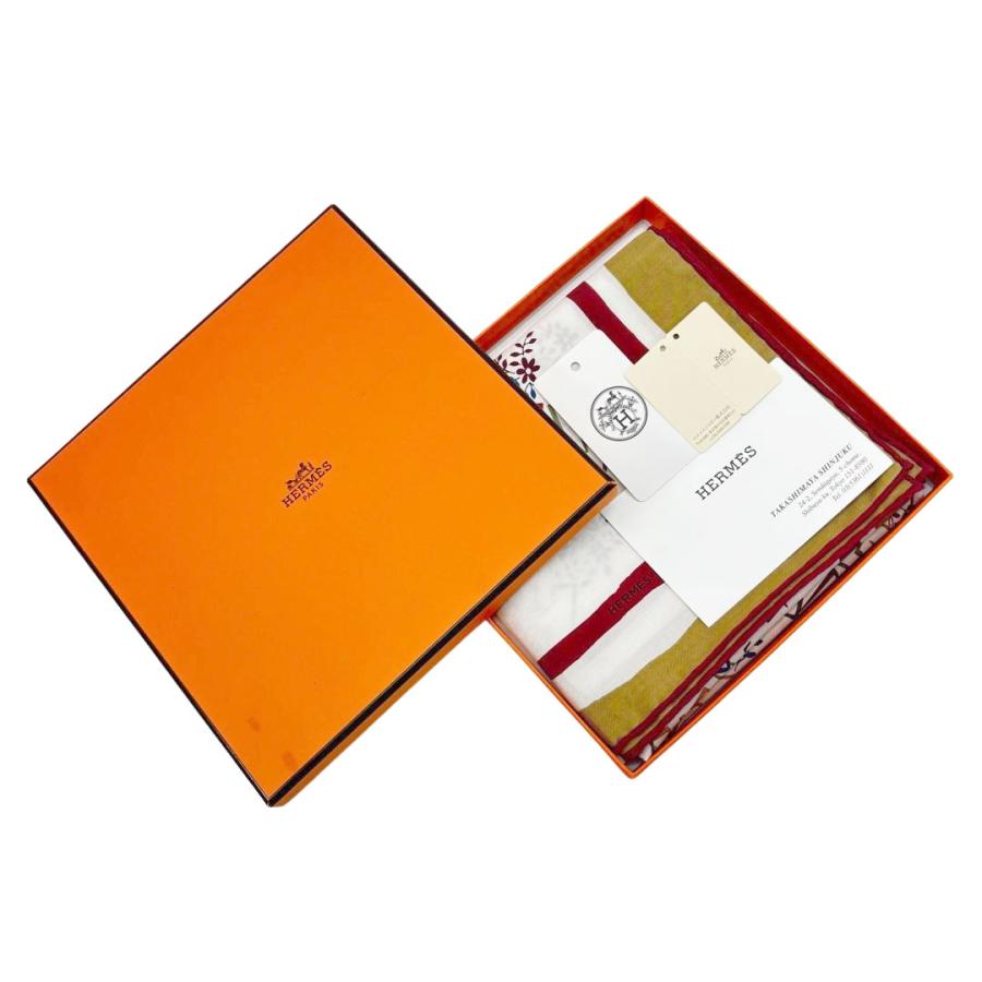 HERMES エルメス スカーフ カレ65 『Jardin de Calypso(カリプソの庭園)』 コットン/シルク ホワイト/マルチカラー | HERMES | 08