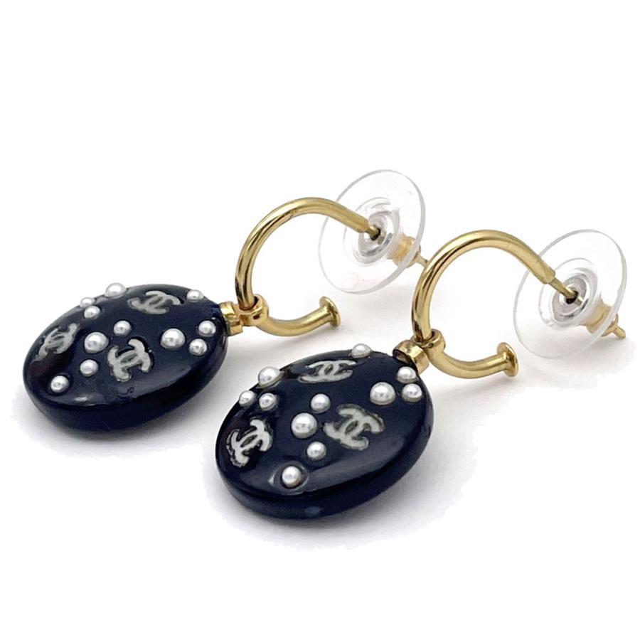 CHANEL シャネル フープピアス ココマーク プラスチック フェイク 