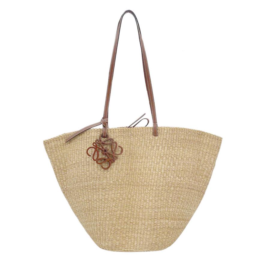 ロエベ　シェル　バスケットバッグ　ミディアム　ナチュラル　ピーカン　カゴ ロエベシェルバスケットバッグミディアムナチュラルピーカンカゴ