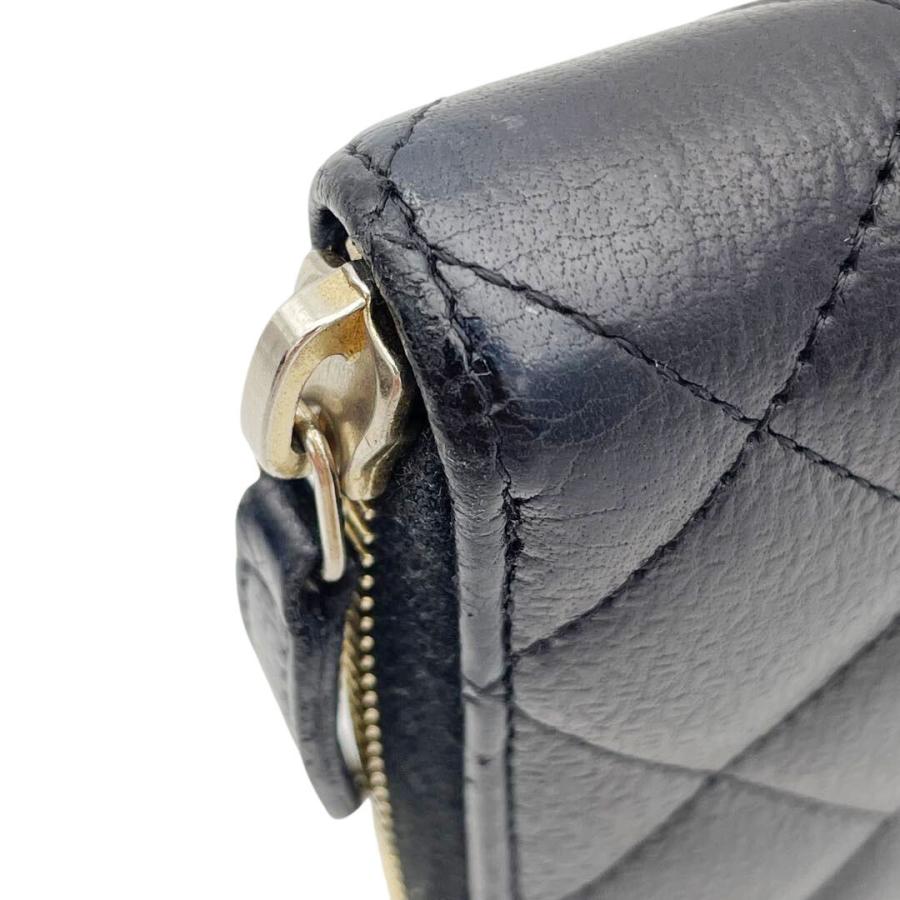 CHANEL シャネル ラウンドファスナー長財布 マトラッセ カーフ CHANEL シャネル ラウンドファスナー長財布 マトラッセ カーフ