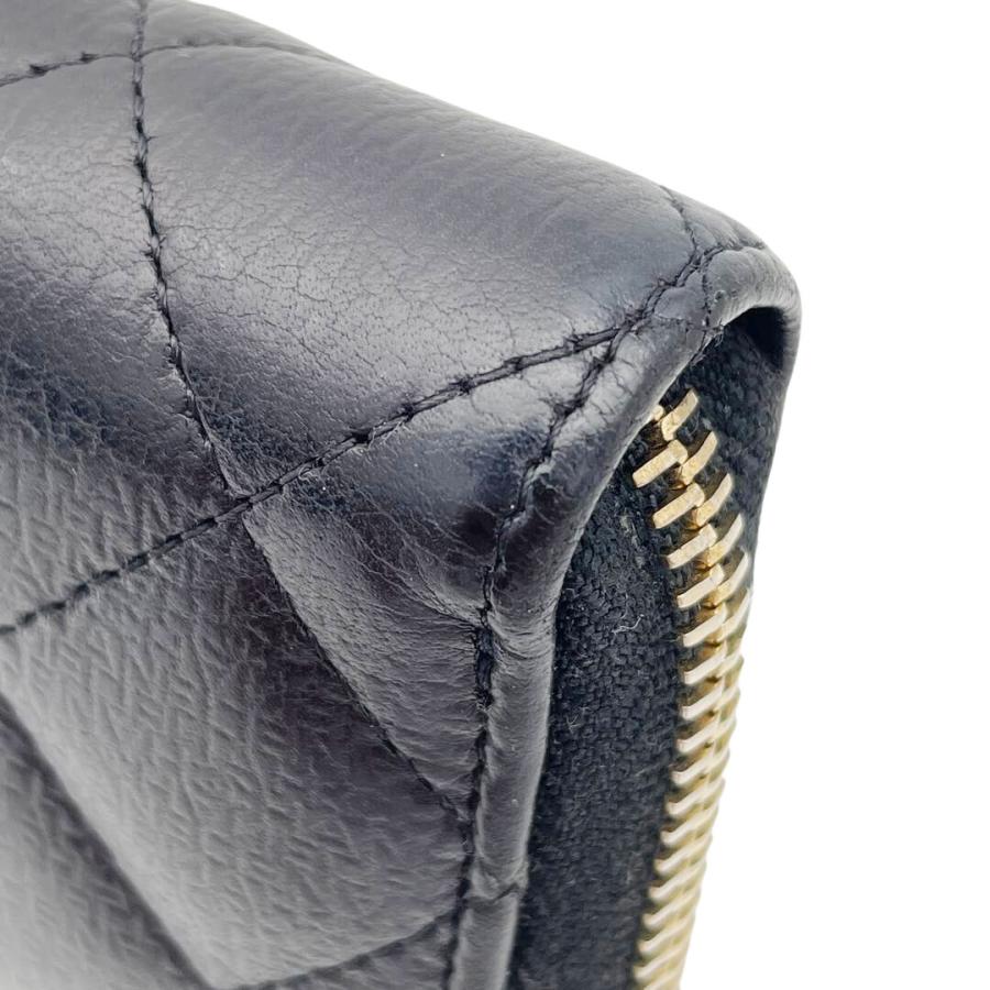 CHANEL シャネル ラウンドファスナー長財布 マトラッセ カーフ CHANEL シャネル ラウンドファスナー長財布 マトラッセ カーフ
