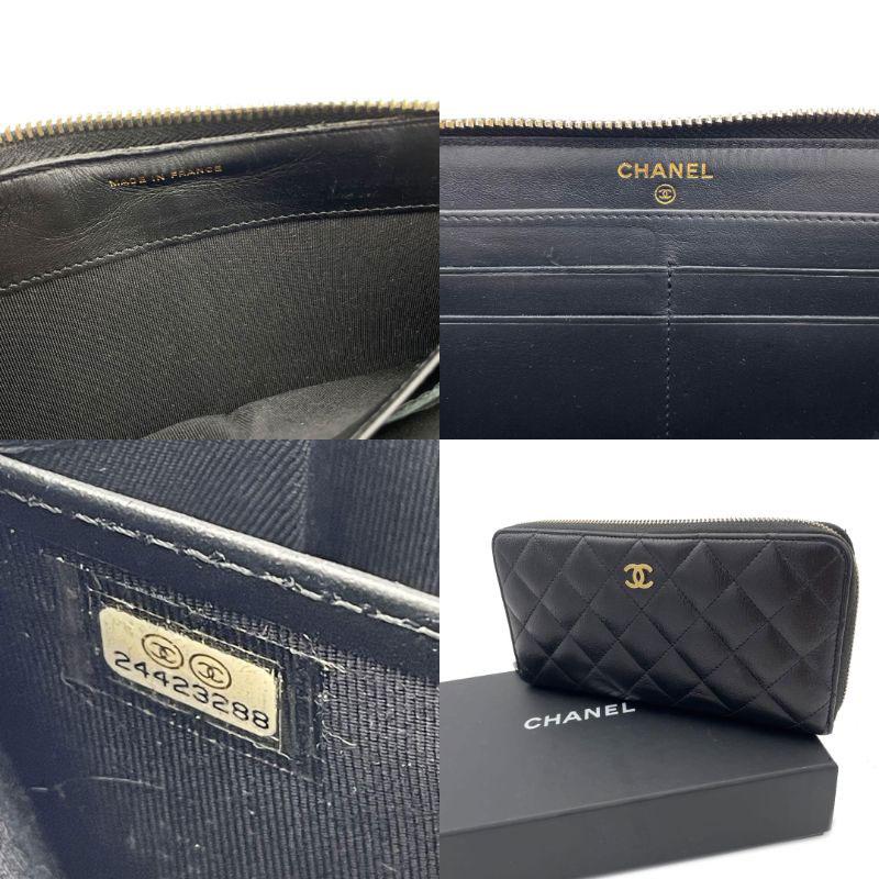 CHANEL シャネル ラウンドファスナー長財布 マトラッセ カーフ CHANEL シャネル ラウンドファスナー長財布 マトラッセ カーフ