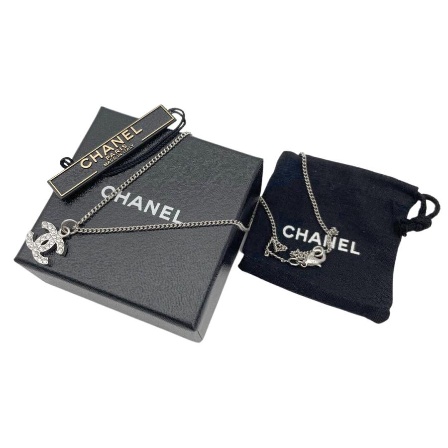 CHANEL（シャネル） ネックレス ココマーク ラインストーン シルバー