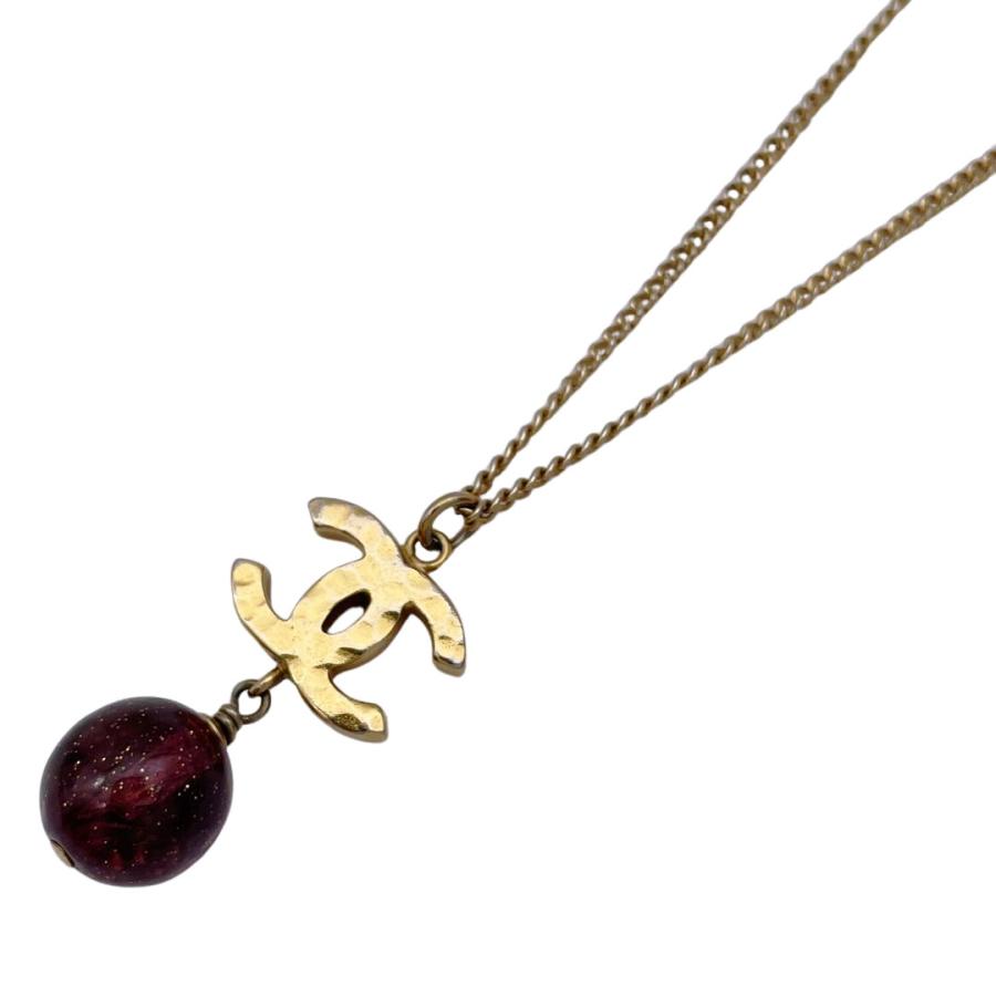 CHANEL シャネル ネックレス ココマーク カラーストーン 丸玉 CHANEL シャネル ネックレス ココマーク カラーストーン 丸玉