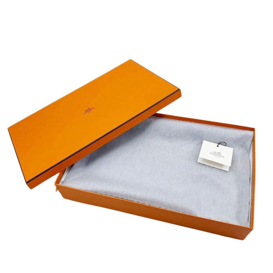 HERMES（エルメス） カシミヤマフラー 40×150cm ユニ・ブロデ グラシエ