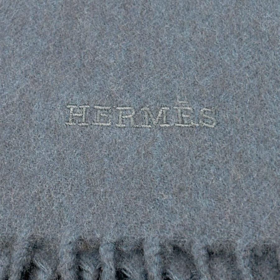 HERMES（エルメス） マフラー レクトヴェルソ ロゴ刺繍 カシミヤ100