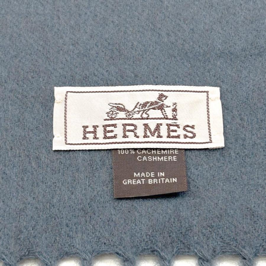 HERMES（エルメス） マフラー レクトヴェルソ ロゴ刺繍 カシミヤ100