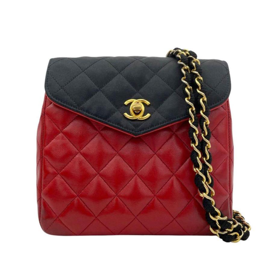 CHANEL シャネル チェーンショルダーバッグ ミニマトラッセ サテン  