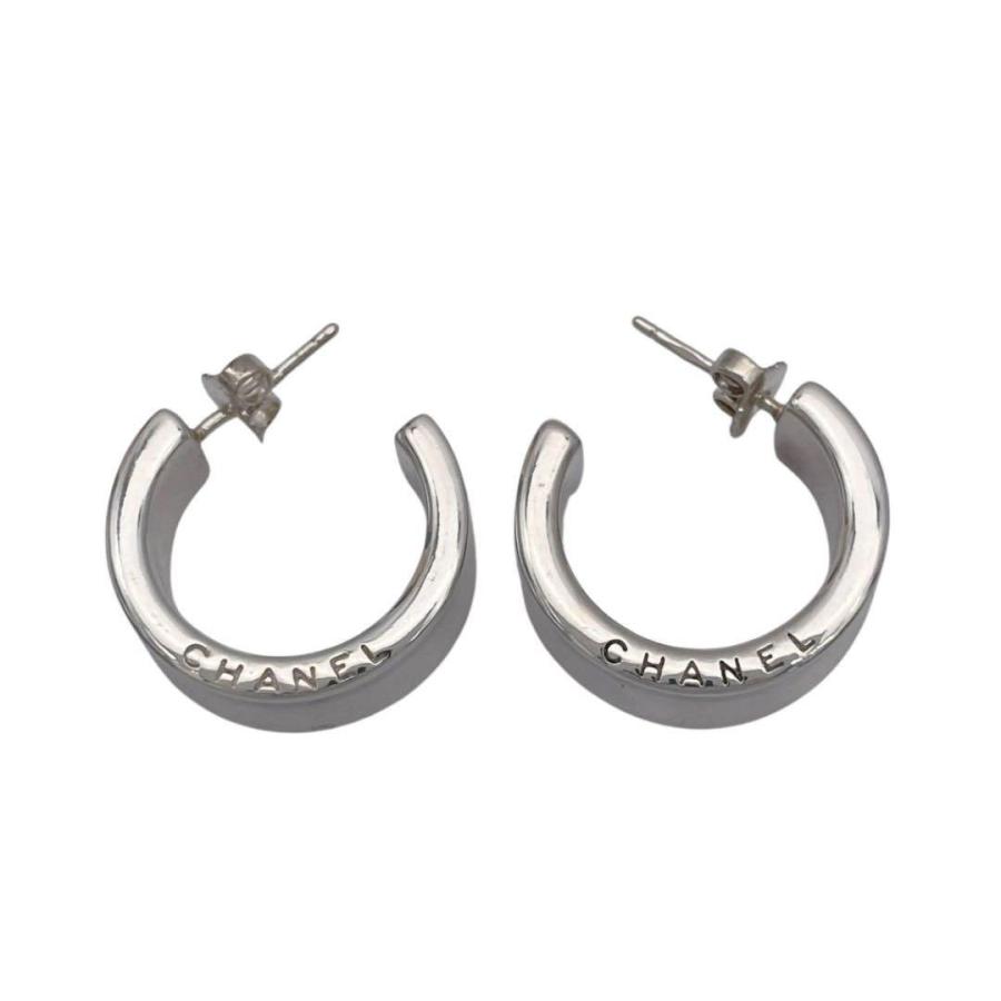 CHANEL シャネル フープピアス ロゴ SV925 シルバー ヴィンテージ