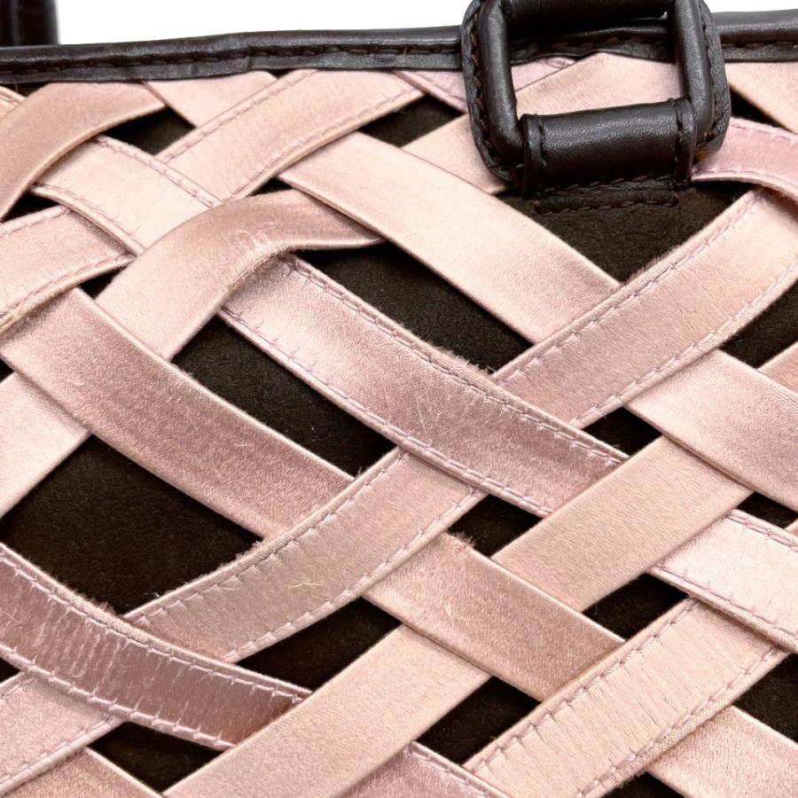 LOEWE ロエベ ハンドバッグ アマソナ28 レザー サテン ダークブラウン 