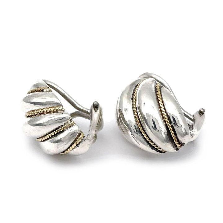 ティファニー】シェル ツイストロープ コンビ イヤリング