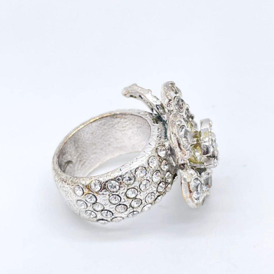 シャネルCHANEL カメリアココマークラインストーンリング13号