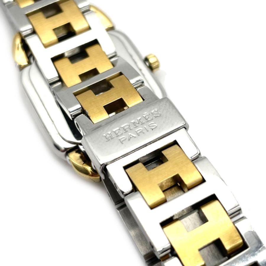 HERMES エルメス レディース腕時計 ラリー クオーツ シルバー ゴールド