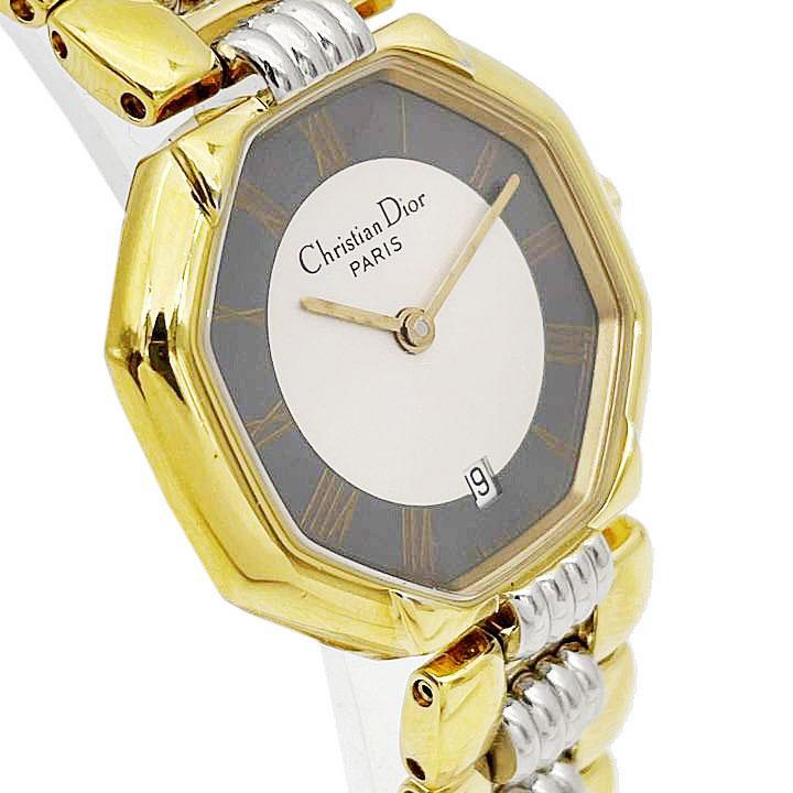クリスチャンディオール CD オクタゴン デイト レディース 腕時計 クォーツ Christian Dior クリスチャンディオール レディース腕時計