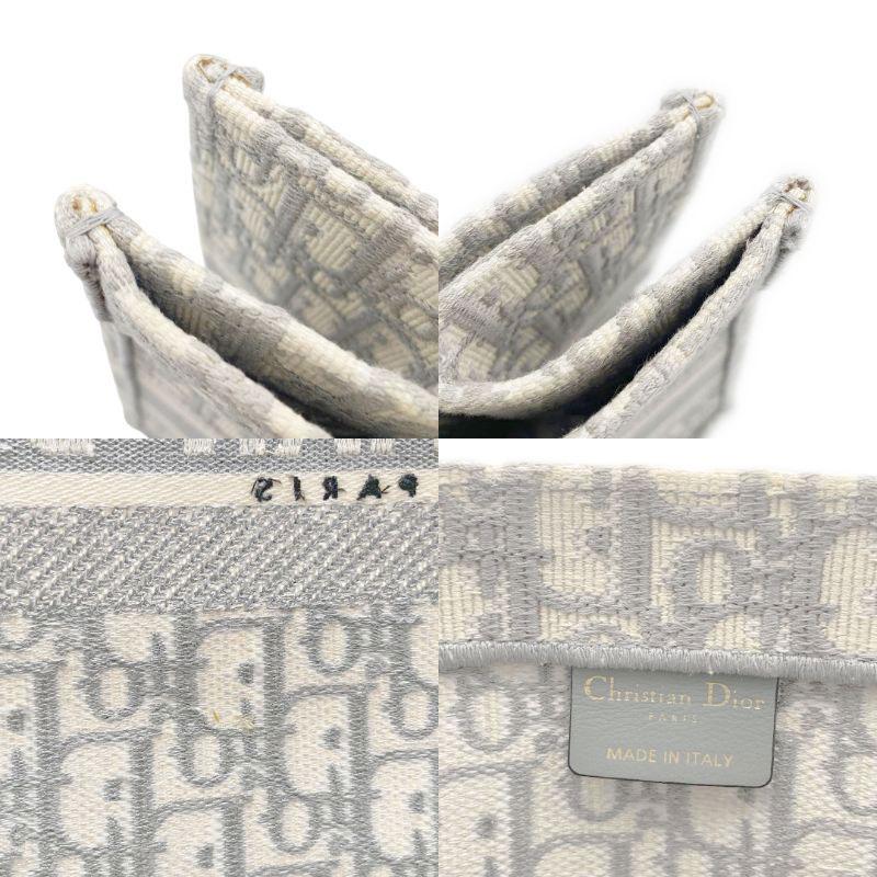【美品】Christian Dior ブックトートミディアム トートバッググレー クリスチャンディオールブックトート スモール 白/グレー ユニ