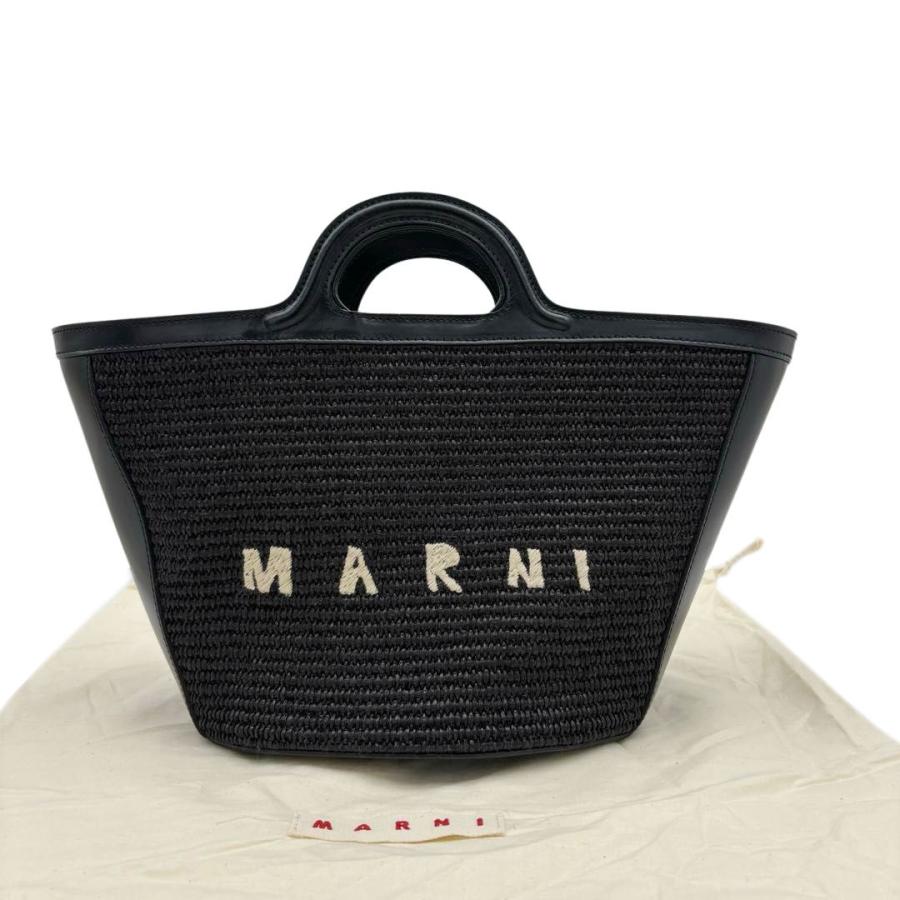 専用！ MARNI　マルニ スモール 2wayトートかごバッグ トロピカリア 黒 MARNI（マルニ） トロピカリア スモール 2WAY カゴバッグ コットン