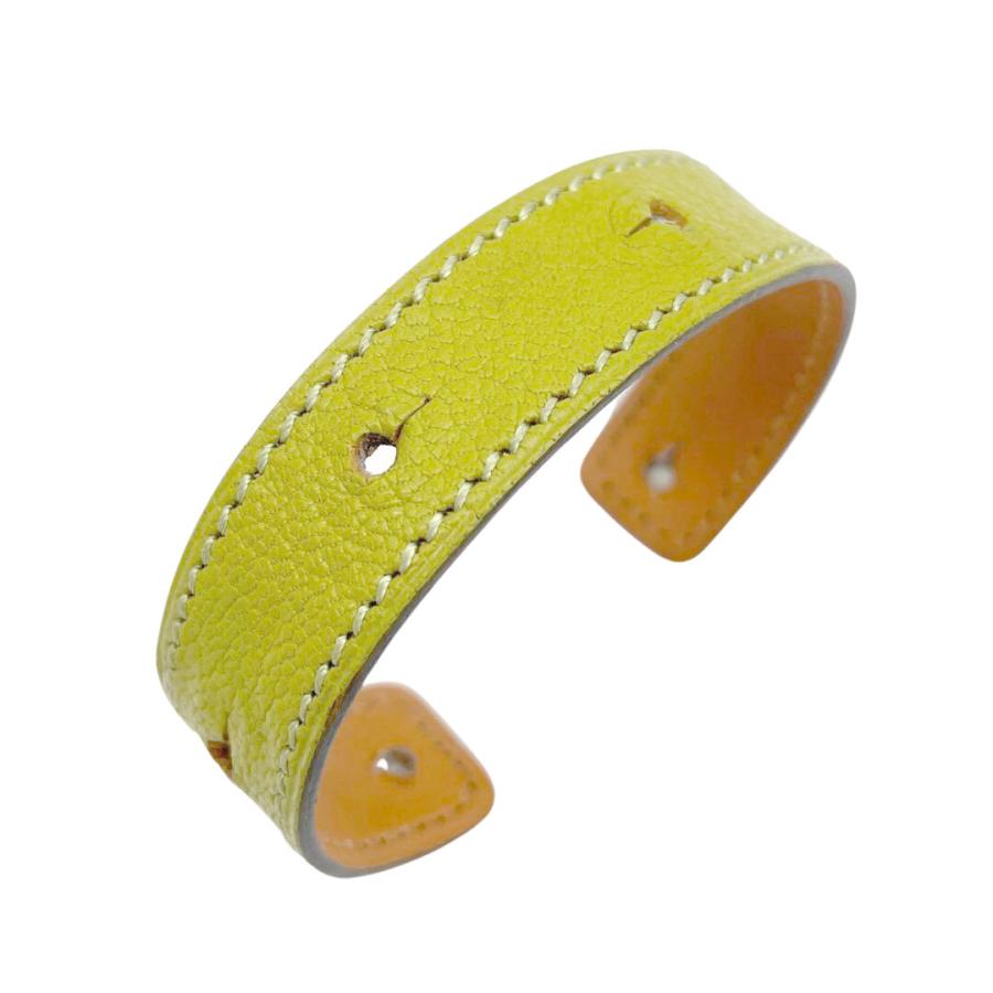 エルメス バングル ブレスレット シェーヌダンクル レザー グリーンHERMES HERMES シェーヌダンクル GP レザー バングル ブレスレット 緑