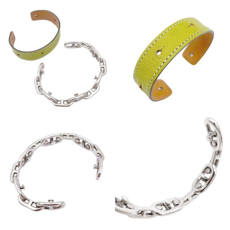 HERMES エルメス シェーヌダンクル レザー バングル