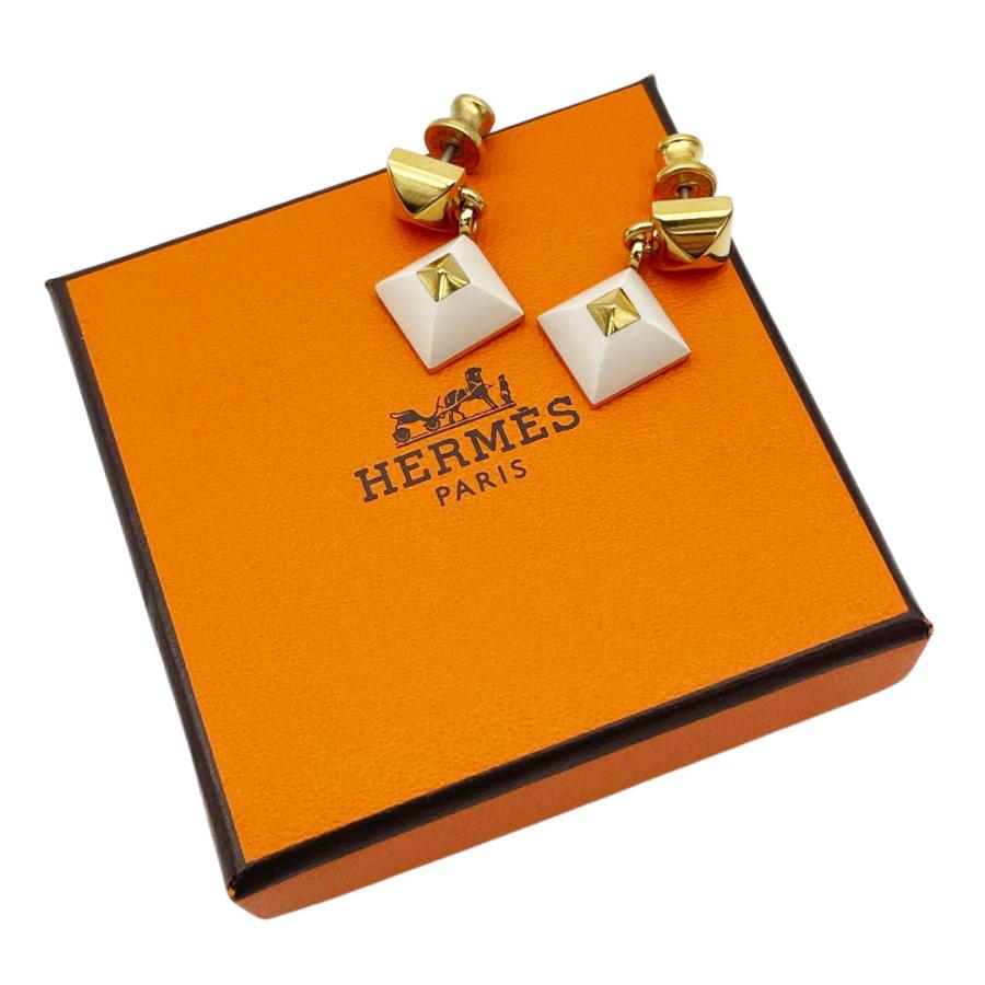HERMES（エルメス） ピアス メドール キュピドン ゴールド ホワイト