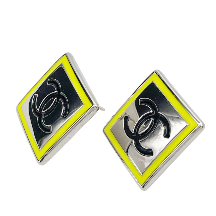 CHANEL（シャネル） スクエアピアス ココマーク シルバー イエロー
