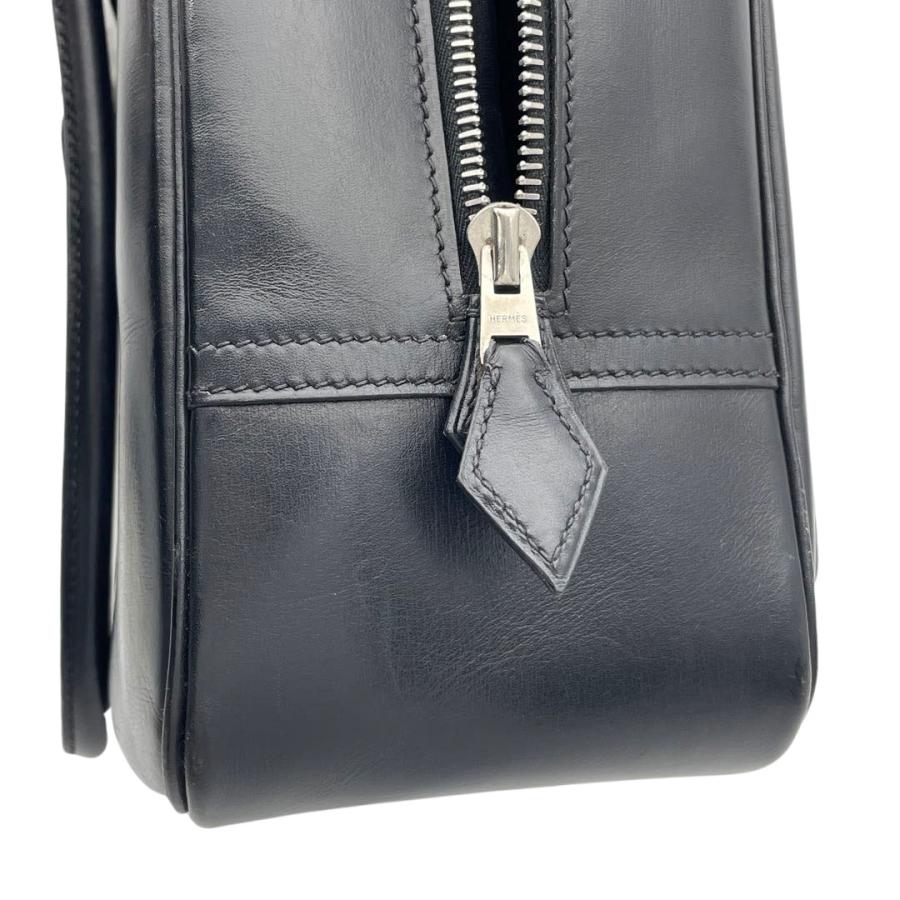 HERMES（エルメス） プリュム28 ハンドバッグ ボックスカーフ ノワール